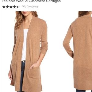Halogen Rib Knot Wool & Cashmere Cardigan